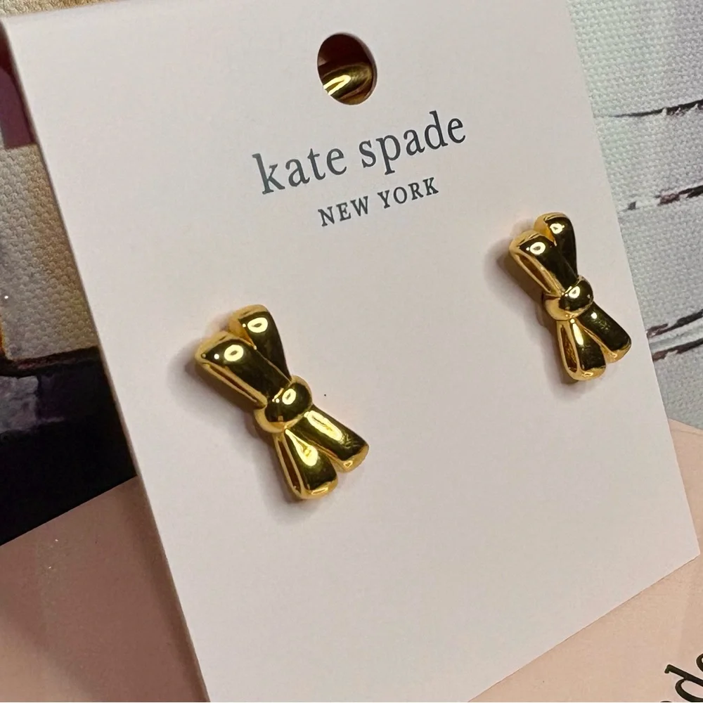 kate spade gold bow stud earrings